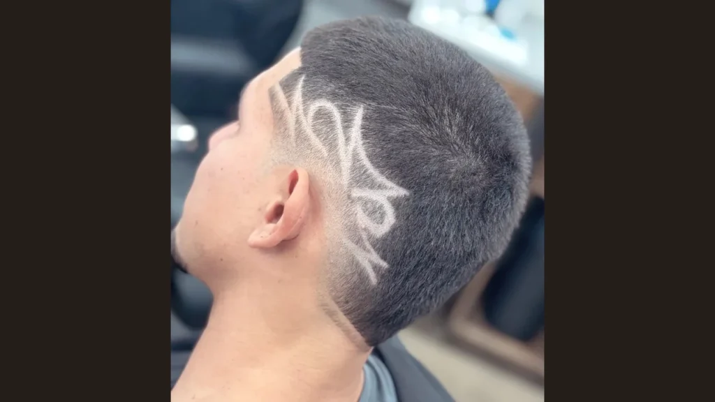 Buzz Cut Burst Fade with Design