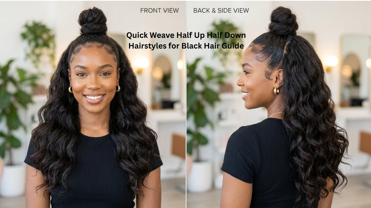 Quick Weave Half Up Half Down Hairstyles for Black Hair Guide